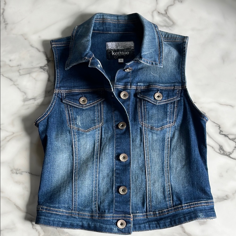 Kensie Blue Denim Vest
